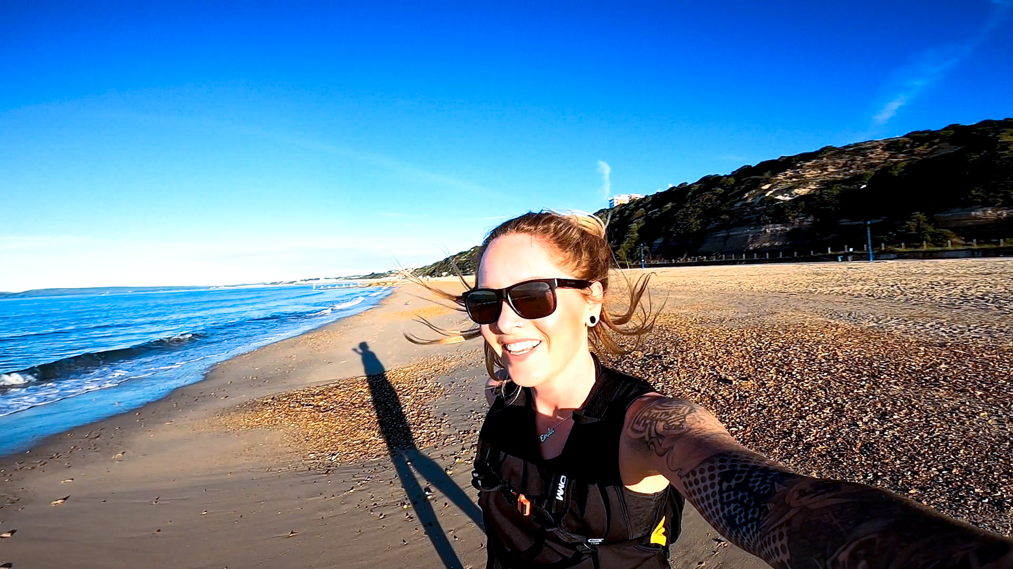 Running on the beach Bournemouth
